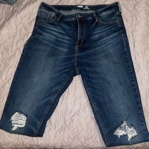 Old Navy Blue Skinny Jeans with Distressed Details